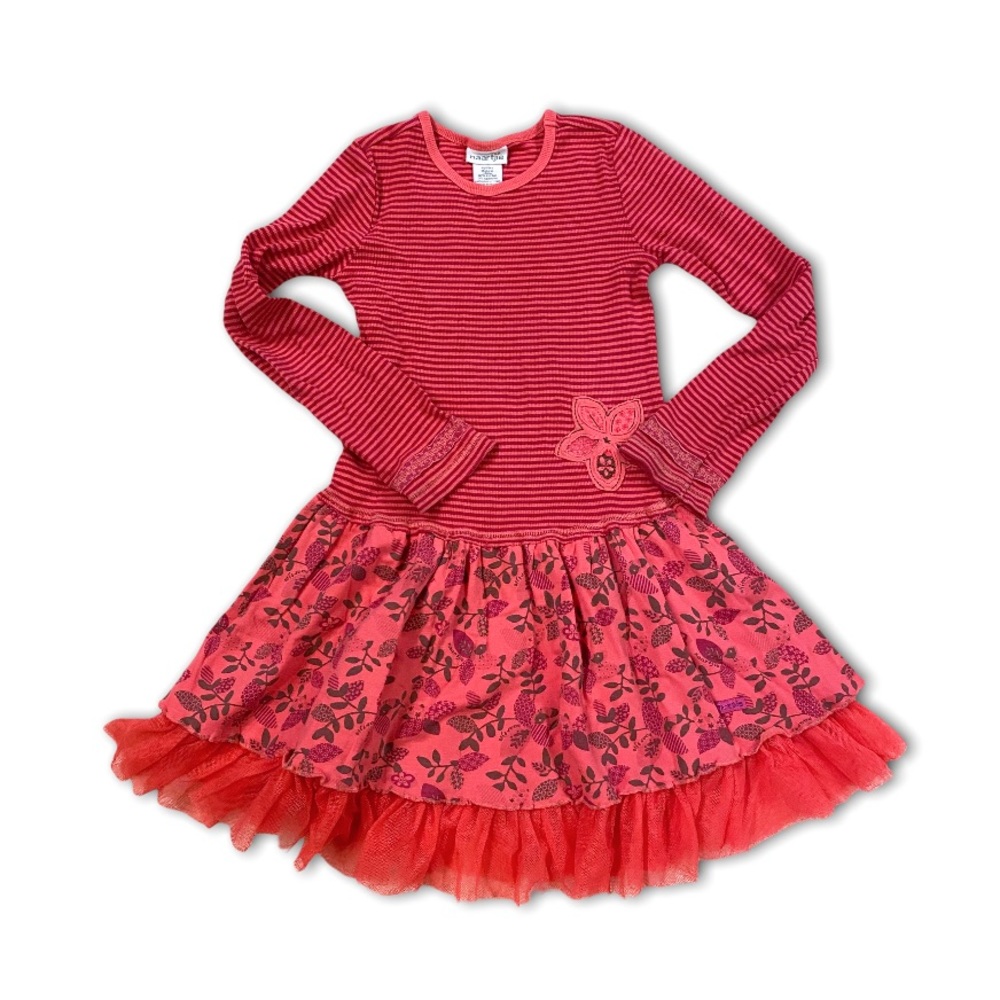 Naartjie coral striped dress size 8